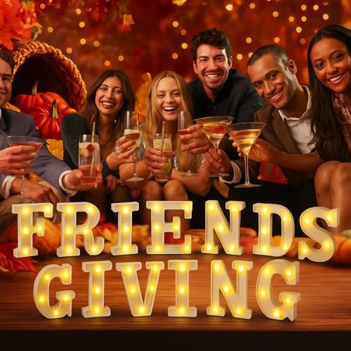 Honoson 13 Pcs Friendsgiving Party Decorations Friendsgiving Lights up Sign - Image 5