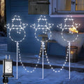 woohaha Christmas Outdoor Snowman Pathway Lights, 200LED White by Woohaha