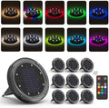 Color Changing Solar Ground Lights with Remote, IP67 Waterproof, 10Pack by VIODAIM
