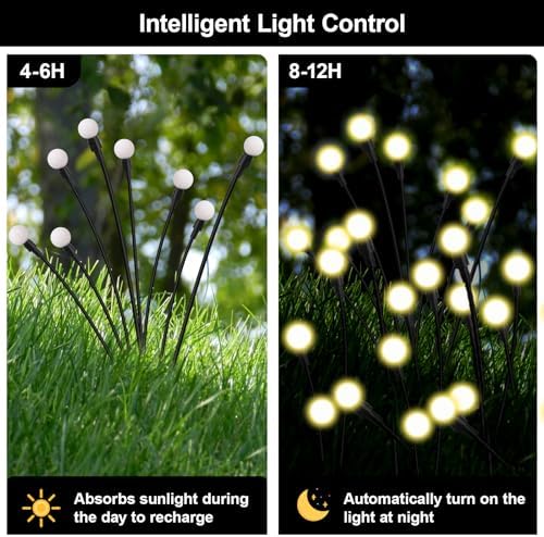 Solar Firefly Lights Outdoor Yard Garden Decor Warm White 8 Pack - Image 5