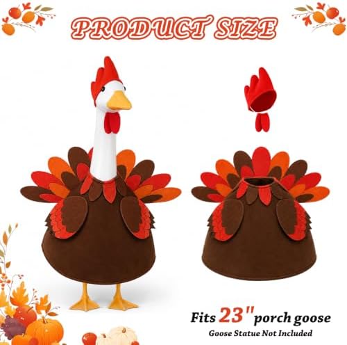 Thanksgiving Turkey Porch Goose Outfit for Outdoor Lawn Decor - Image 2