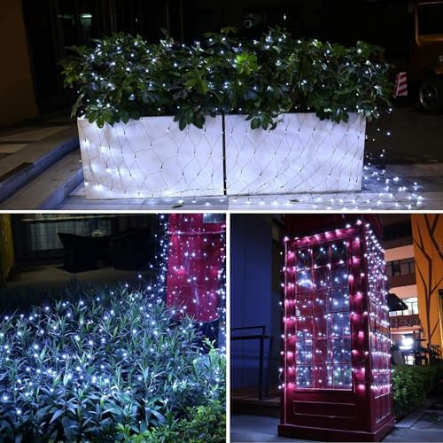iBaycon 2 Pack 4FT x 6FT Christmas Net Lights Outdoor Mesh Light, White - Image 5