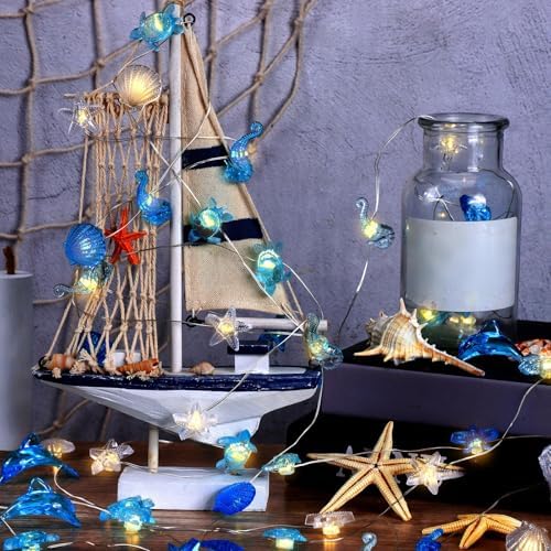 Zhanmai 2 Pcs Ocean String Lights 10 ft Battery Fairy Light 20 LED - Image 7