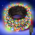 Nisocy 400FT 4-Color Christmas String Lights with Remote, Red Green Blue Warm White LED Mini Lights, Green Wire, 8 Modes, Timer, Plug-in Indoor Outdoor Lights for Tree, Patio and Holiday Decor by NISOCYLighting