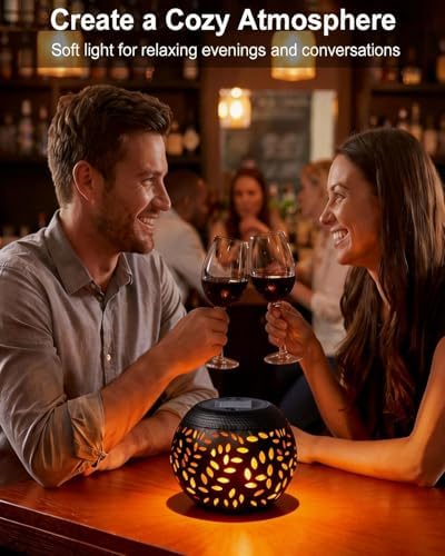 Solar Lanterns Outdoor Waterproof, Flickering Flame Solar Table Lantern - Image 2