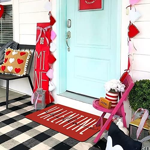 Valentines Door Mat,Red Hello Valentine Hearts Indoor Outdoor Non-Slip Valentine Doormat,Entryway Front Porch Valentine's Welcome Mat for Entrance Decor,30" x 17" - Image 2