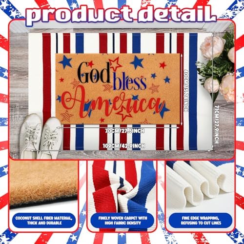 Duraaamo 2 Pcs Veterans Day Welcome Doormat Outdoor, Non-Slip - Image 3