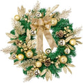 Christmas Wreaths for Front Door Decor Flower, 22" Winter Golden by Culudea