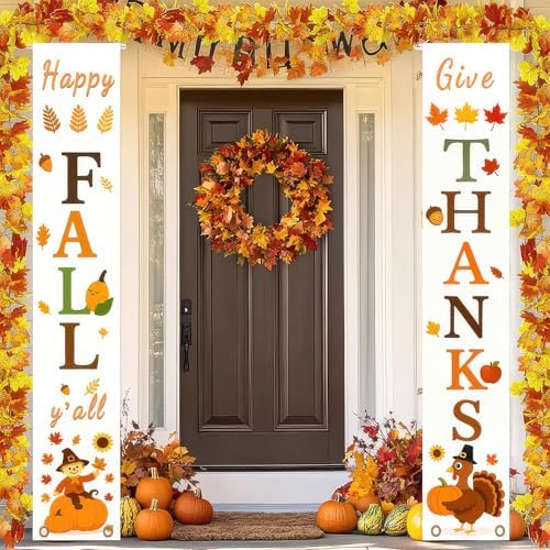 HOMETITUTE Happy Fall Yall Porch Banner Set 12 x 71 Inch - Image 6