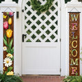 Nuxovilar Welcome Floral Wooden Porch Banners 12x70 Inches Polyester by Nuxovilar