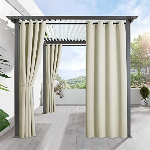 RYB HOME Outdoor Curtains for Patio Waterproof Privacy Thermal Insulated by RYBHOME