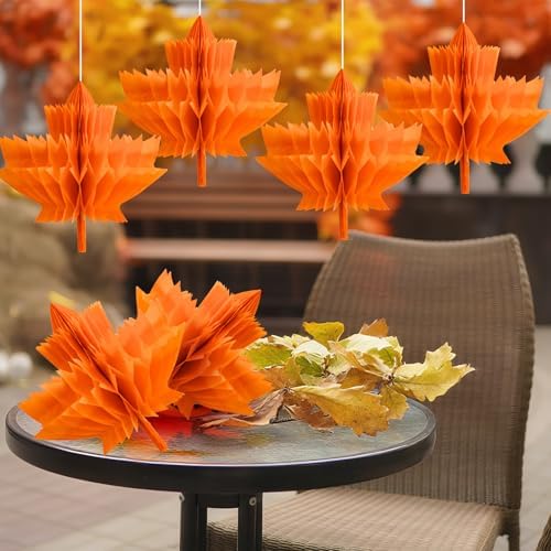 Fall Paper Maple Leaves Honeycomb 12Inch - Image 3