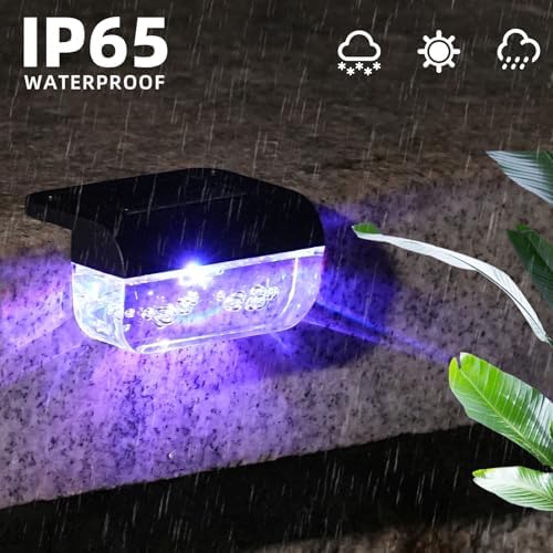 Herzila Solar Step Lights Outdoor, 8 Pack RGB Color Changing Christmas Solar Fence Lights, Waterproof Deck Lights for Outside, Step, Fence, Deck, Stair, Pool and Yard - Image 4