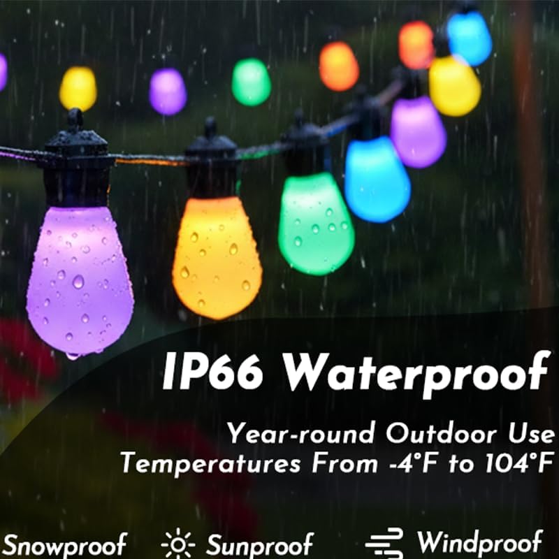 Outdoor String Lights S14, Smart Patio Lights with 15 Shatterproof LED Bulbs, APP & Remote Control, 213 Scene Modes, IP67 Waterproof for Garden, Wedding, Party, Camping - Image 4
