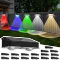 Solar Fence Lights Outdoor 16 Pack, Warm White & Cool White & 6 Colored+RGB Color Changing, High Bright LED Spot Lens Deck Lights Dusk to Dawn for Backyard Stair Railing Patio Wall, IP65 Waterproof by Lightkeeys
