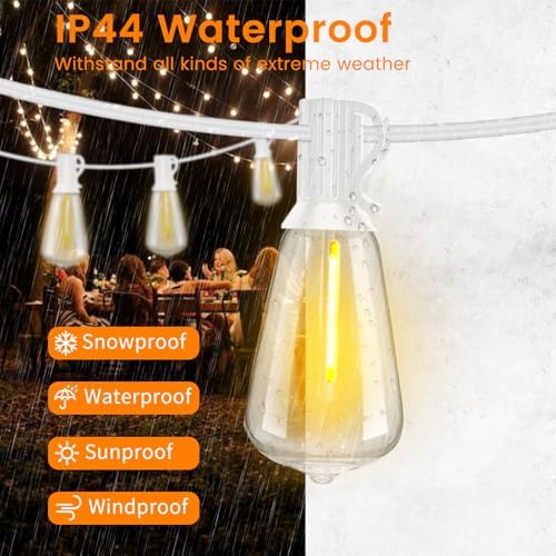100FT ST38 Outdoor String Lights with 50 1W Plastic Shatterproof Bulbs - Image 6