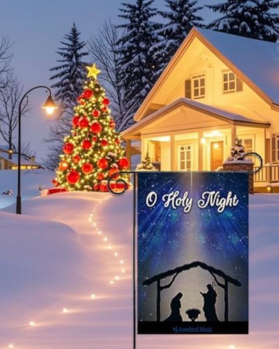 O Holy Night Jesus Nativity Garden Flag 12 x 18 Inch Double Sided, Christmas Winter Holiday Christian Yard Outdoor Flag - Image 2
