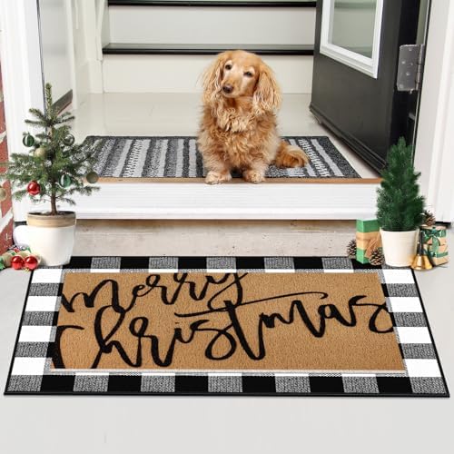 Tinideya 2 Pcs Merry Christmas Layered Doormat Set, 23.6" X 35.4" - Image 5