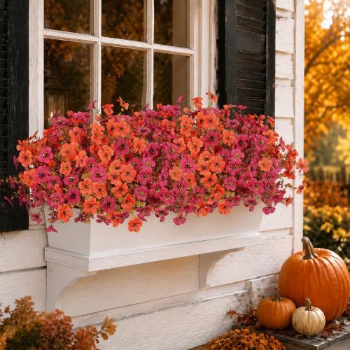 Artificial Fake Mums Fall Flowers for Outdoors Outside Autumn Decoration - Image 3