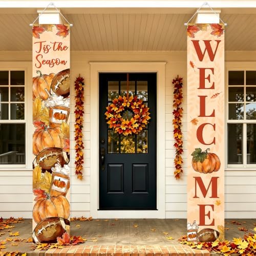 Fall Welcome Banner Porch Sign Football Banner Door Outdoor Decor - Image 6