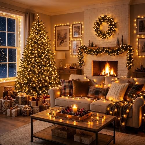 BrizLabs Gold Christmas Lights 300 Count 69.6ft Incandescent String Lights - Image 6