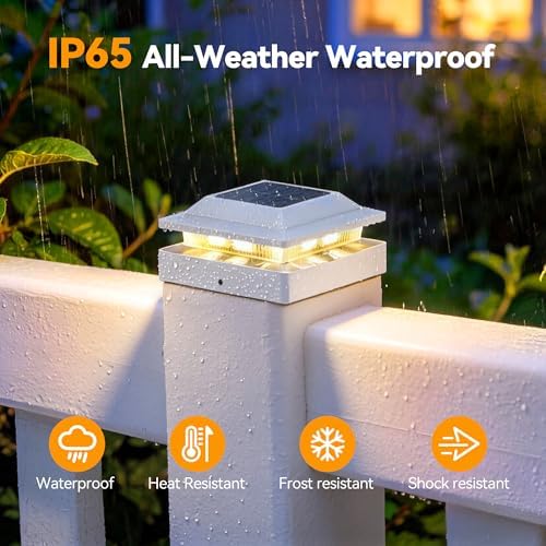 Solar Post Cap Lights for 4x4 Wood/Vinyl Posts, 2 Pack - Image 6