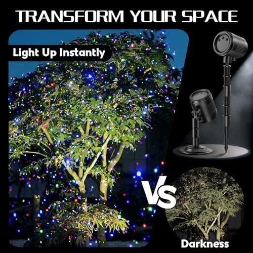 Christmas Projector Lights Outdoor, 3 Color Firefly Light Show, IP65 Waterproof Light Projector Outdoor with Remote Control and Timer, Indoor Projection Lights for House Garden Holiday Xmas Decor - Image 6