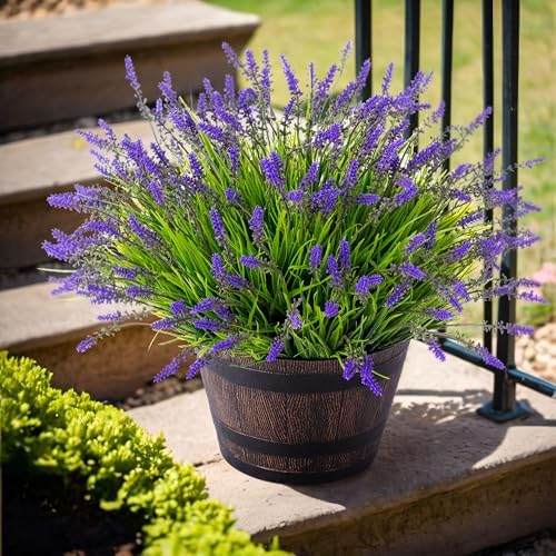Ammyoo Artificial Faux Plants Flowers for Outdoor Decorations, Fake Monkey Grass for Outside Porch Patio, No Fade Realistic Greenery Plant, UV Resistant Artificial Shrubs for Courtyard Window Garden - Image 4