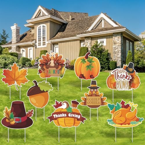 KatchOn Thanksgiving Yard Signs With Stakes, Pack of 9 by KatchOn