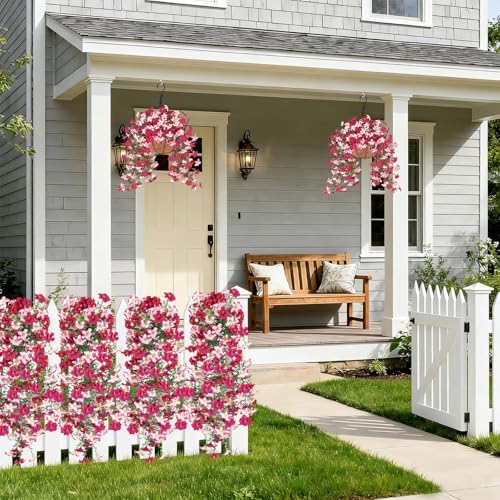 Vibrant Silk Artificial Flowers for Outdoors with Realistic UV Resistant Fake Plants,Includes 2 PCS of Spring Garden Decor Set for Hanging, Patio, Front Porch, Yard Decorations Outdoor - Image 4