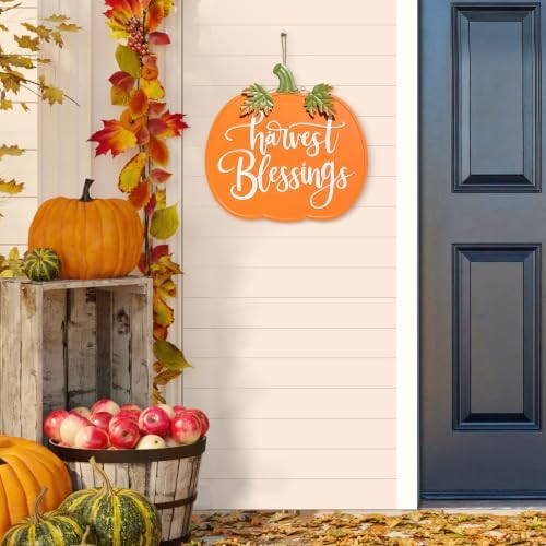 Glitzhome 24" H Fall Pumpkin Outdoor Decor, Metal Pumpkins Outdoor Decor, Fall Harvest Blessings Yard Stake Sign for Garden, Lawn, or Porch, Thanksgiving Autumn Metal Pumpkins Decoration - Image 5