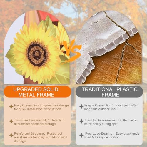 MUMTOP Fall Scarecrow Garden Yard Stake Set of 2,Thanksgiving Outdoor Decor - Image 4
