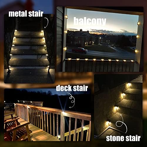 SOLPEX Solar Deck Lights Outdoor 16 Pack,Step Light Waterproof,Warm White - Image 6