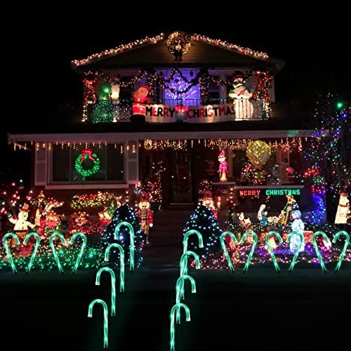 10" Candy Cane Pathway Lights, 10-Pack Christmas Stake Lights for Outdoor - Image 4