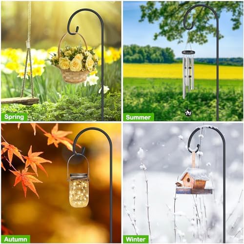 FEED GARDEN 48 Inch Small Shepherd Hooks for Outdoor, Garden Hook for Lanterns, Sheperd Hooks for Hanging Plants, Bird Feeders, Solar Lights, Mason Jars, Weddings Decor, 4 Pack - Image 4