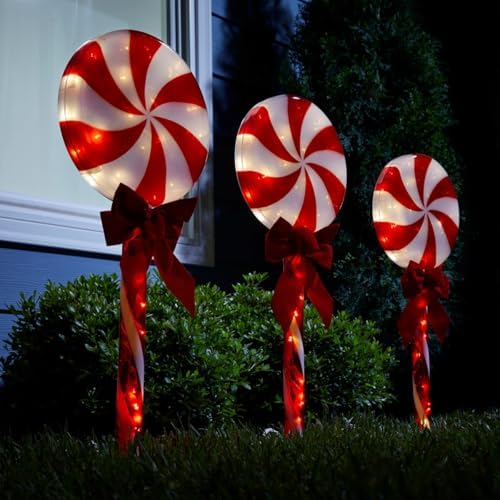 GE Random Sparkle 3-Marker White Lollipop Christmas Pathway Markers Item #5280892 Model #72227LO - Image 3