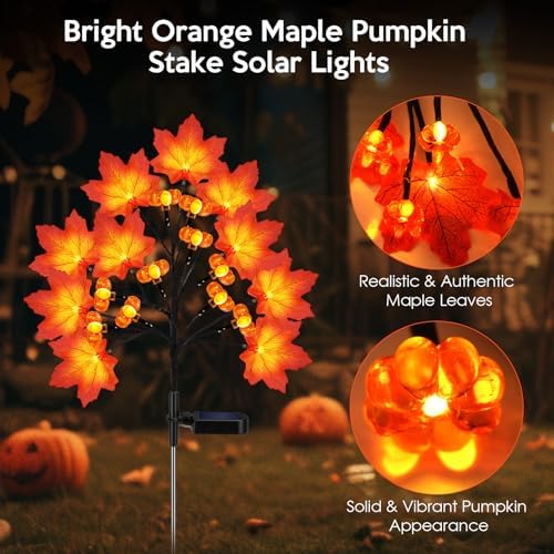 Fall Solar Lights Outdoor Solar Powered Fall Stakes Thanksgiving Decoration - Image 4