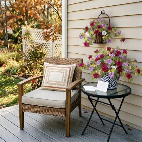 Ammyoo Artificial Fall Flowers Fake Petunias Plants for Outdoor Decoration - Image 4