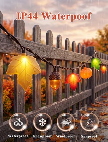 Fall Decor String Lights, 8.5FT 10 LED Thanksgiving Lights Outdoor Plug in - Image 4