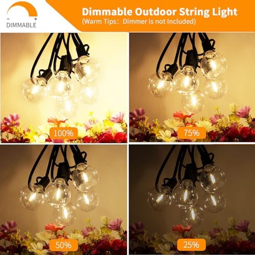 Svater Outdoor String Lights Waterproof 100 FT for Outside Patio 52 Bulbs - Image 3