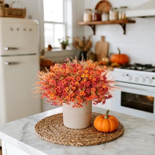 ADXORA 12 Bundles Fake Artificial Mums Fall Flowers for Outdoor Decoration - Image 5