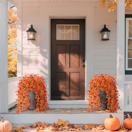 INQCMY Artificial Fall Fake Flowers for Outdoor Fake Hanging Decoration - Image 3