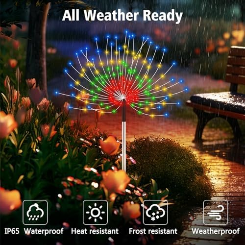 echosari 6 Pack Solar Garden Lights 720 LED Timer, 3 in 1 Landscape Lights - Image 6