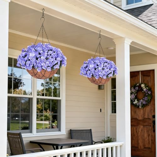 INXUGAO Artificial Flowers for Outdoors Planter UV Resistant Faux Hydrangea - Image 4