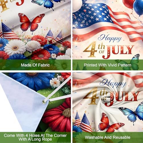 Front Door Covers Decorative Independence Day Design Door Curtain 70.8 x 35.4 Inch for Porch Outdoor Indoor Home Decor - Image 3
