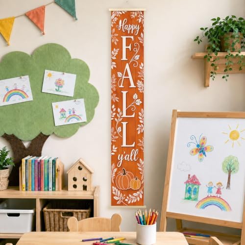 Orange Fall Pumpkin Porch Door Banner Wall Decorations 8x47 - Image 3