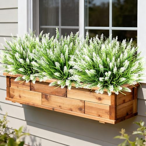 16PCS Artificial Flowers Outdoor, Fake White Monkey Grass Plants - Image 6