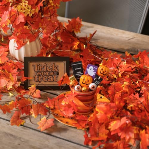 CQURE 24 Pack Fall Leaf Garland,Artificial Fall Vines Autumn Garland Fall Maple Leaves Thanksgiving Decor for Home Wedding Fireplace Christmas - Image 6