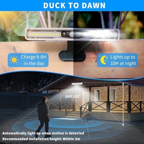 Clip On Solar Lights Outdoor with PIR Motion Sensor (White ,2 Pack ,6000K) - Image 3