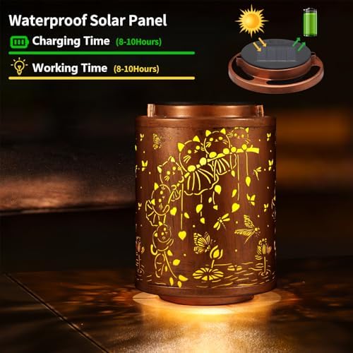 Cat Solar Lanterns Metal Hanging Garden Decor Birthday Gifts for Women - Image 2